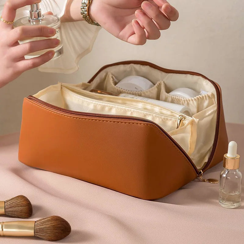 Large Capacity PU Pillow Tote Makeup Bag For Woman Travel Cosmetics