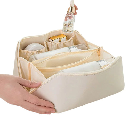 Large Capacity PU Pillow Tote Makeup Bag For Woman Travel Cosmetics
