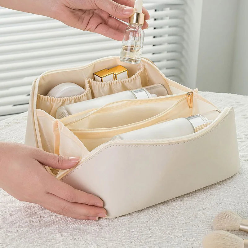 Large Capacity PU Pillow Tote Makeup Bag For Woman Travel Cosmetics