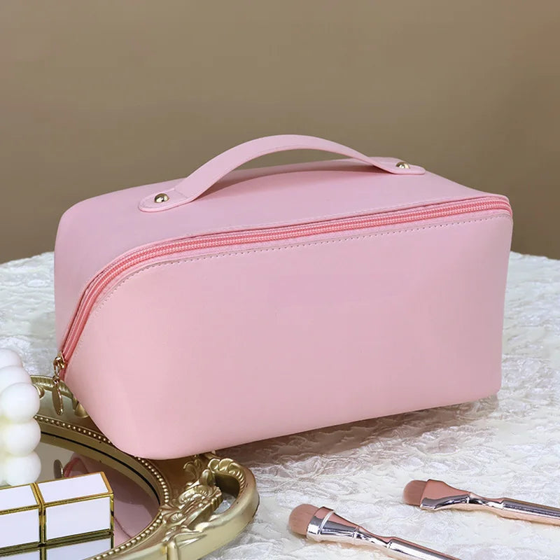 Large Capacity PU Pillow Tote Makeup Bag For Woman Travel Cosmetics