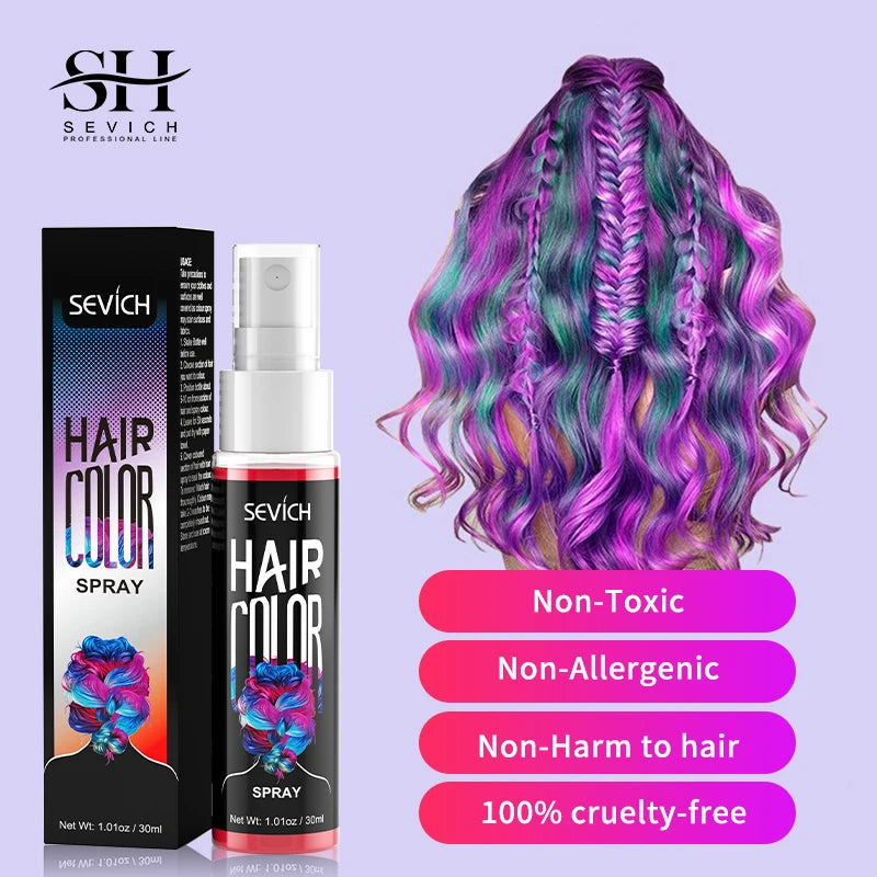 Temporary Hair Color Spray One-Time Hair Dyeing Instant Hair Salon Multi Color Hair Dye Makeup Chalk Washable DIY Party Styling