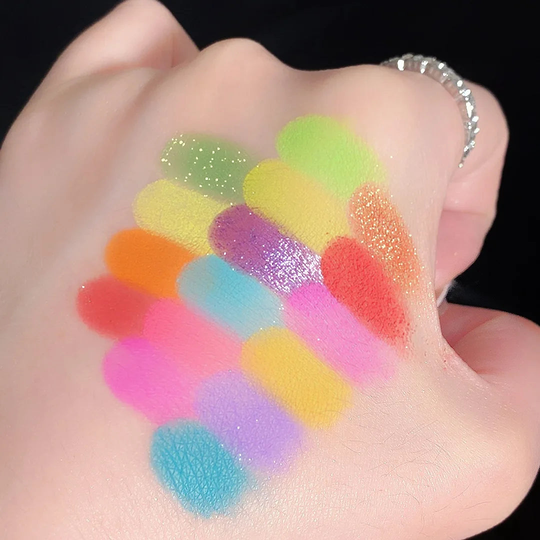 Rainbow 16 Colors Eye Shadow Summer Palette Long Lasting Waterproof Pearlescent Matte Shimmer Eyeshadow Women Beauty Eye Makeup